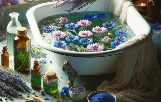 Relaksujące kąpiele ziołowe z chabrem bławatkiem dla urody