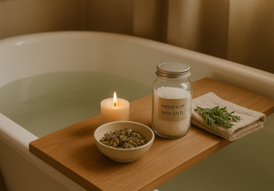 🛁 Kąpiel ziołowo-magnezowa – relaks, który odżywia ciało i umysł